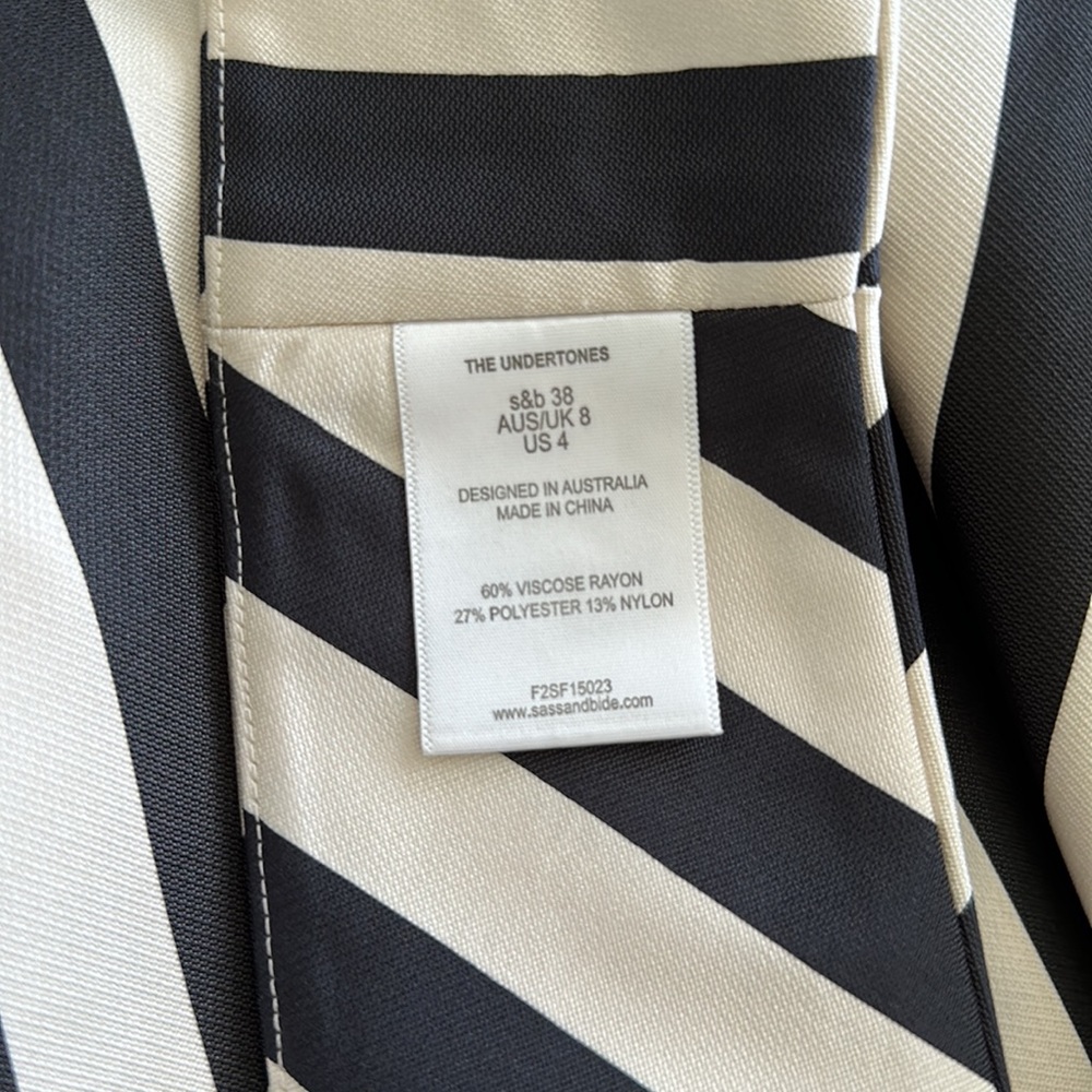 sass & bide ‘The Undertones’ Stripe Jacket Blazer Size 8 AU/UK VGC Cream Black - Picture 3 of 5